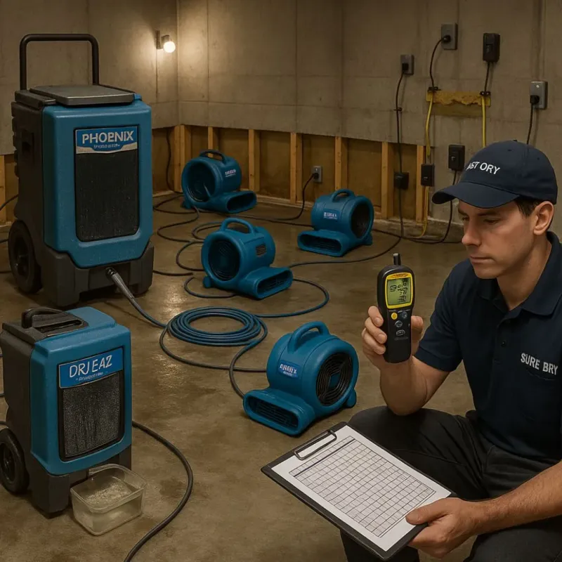 Structural Drying and Dehumidification process in Goliad County, TX